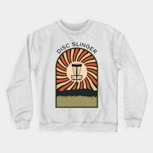 Disc Slinger | Disc Golf Vintage Retro Arch Mountains Crewneck Sweatshirt